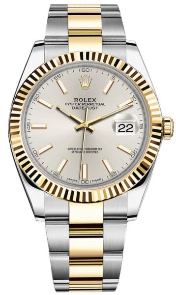 Rolex Datejust Two Tone Silver Dial Oyster