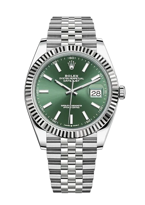 Rolex Datejust Steel Green Dial Jubilee