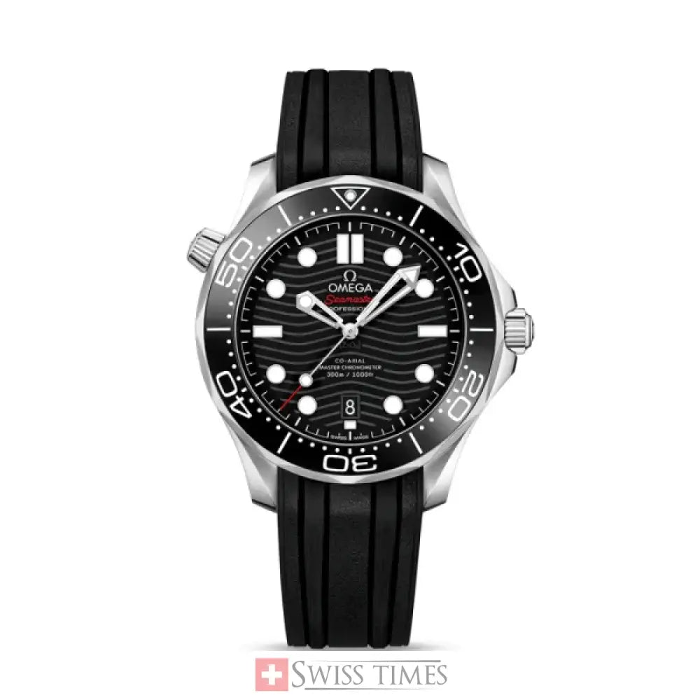 Omega Diver 300M CoAxial Master Chronometer Black Dial Rubber Strap 42 mm