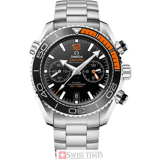 Omega Planet Ocean 600M CoAxial Master Chronografh Steel Black Orange Strap 45.5 mm