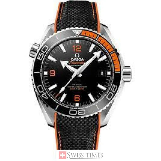 Omega Planet Ocean 600M CoAxial Master Chronometer Black Orange Strap 43.5 mm