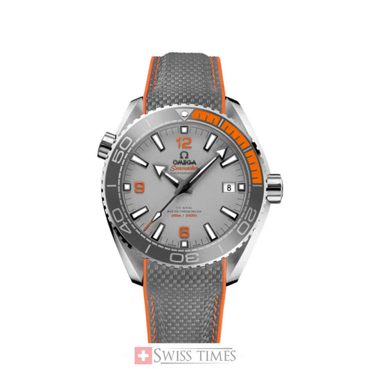 Omega Planet Ocean 600M CoAxial Master Chronometer Grey Orange Strap 43.5mm