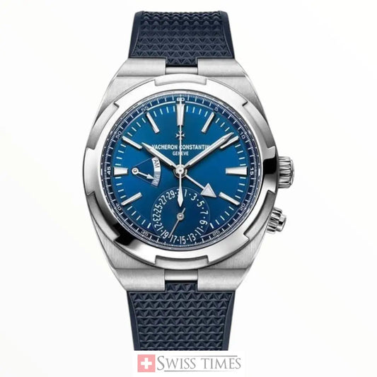Overseas Blue Dial Pm/Am Rubber Automatic Men’s Watch