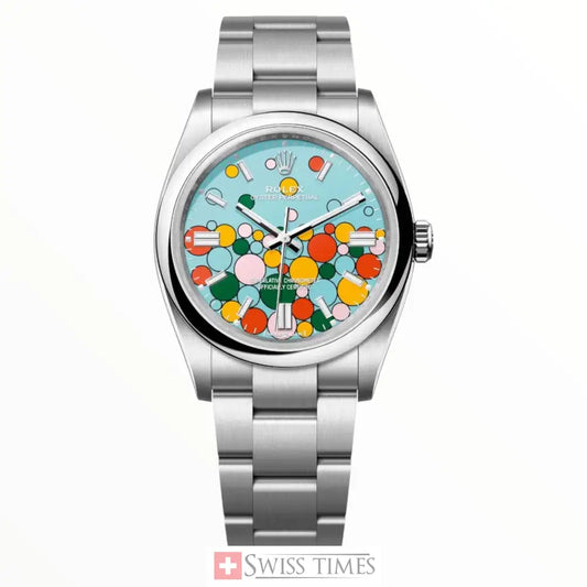 Oyster Perpetual 41mm Turquoise Celebration Motif Dial