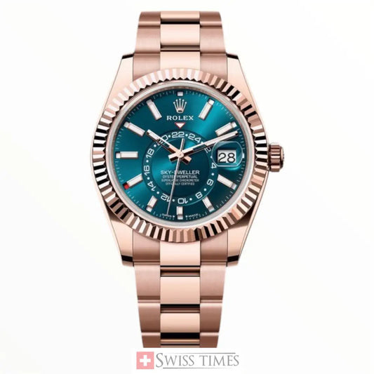 Pink Gold Blue Dial