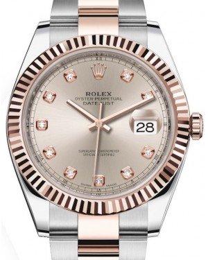 Rolex Datejust Sundust Diamonds Dial Rose Gold Oyster