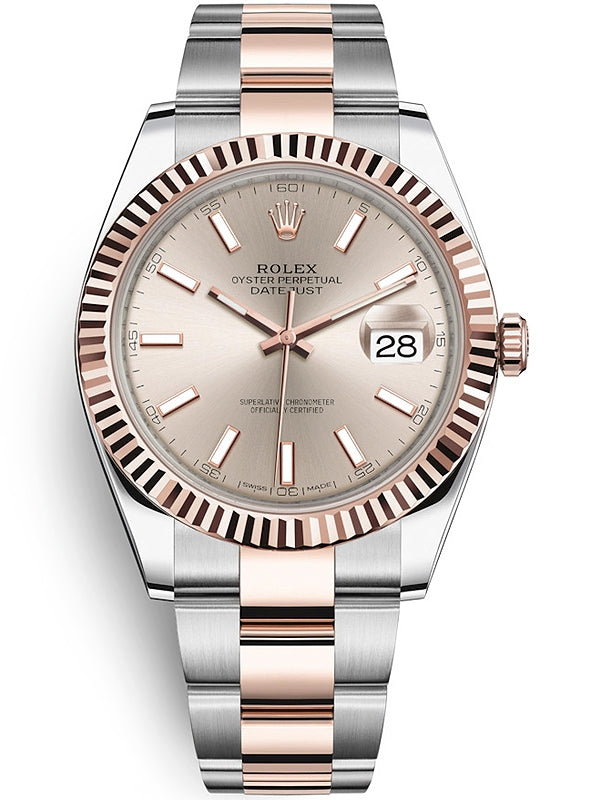 Rolex Datejust Sundust Dial Rose Gold Oyster