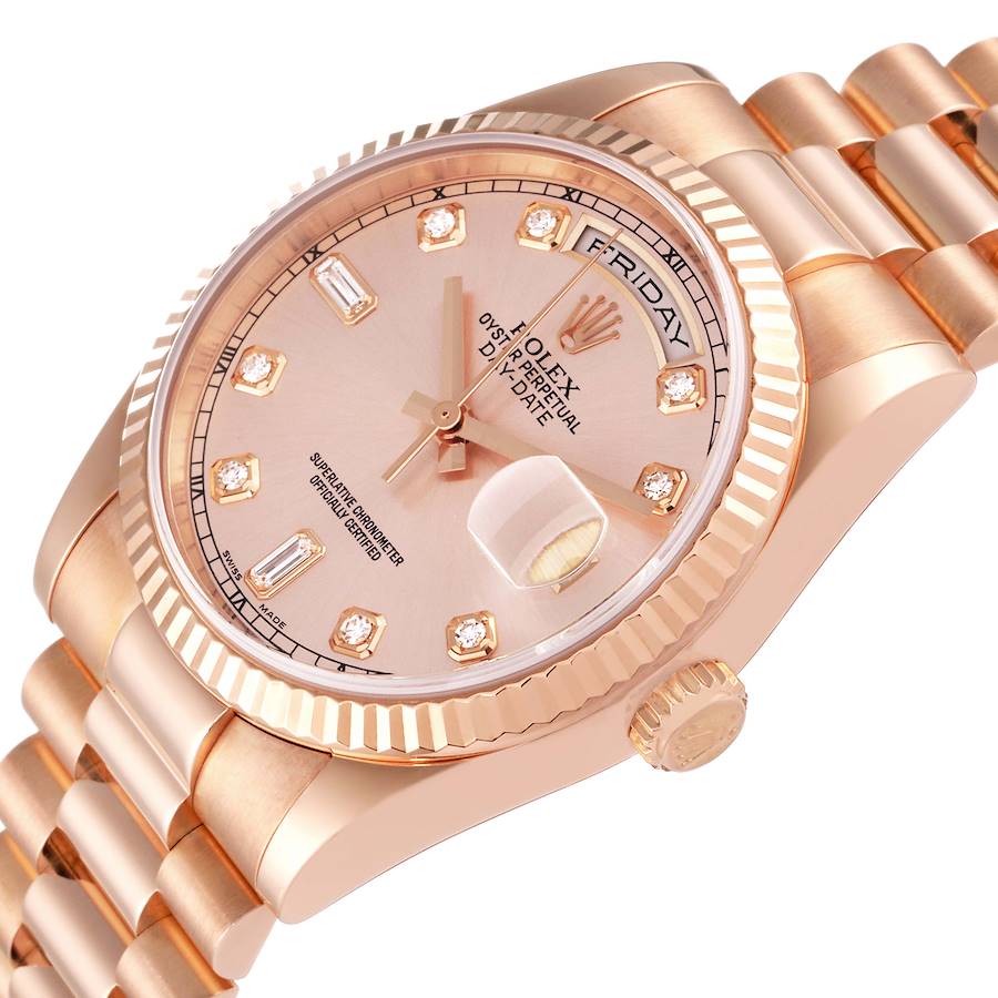 Rolex Day-Date 36mm Rose Gold President Baguette Dial