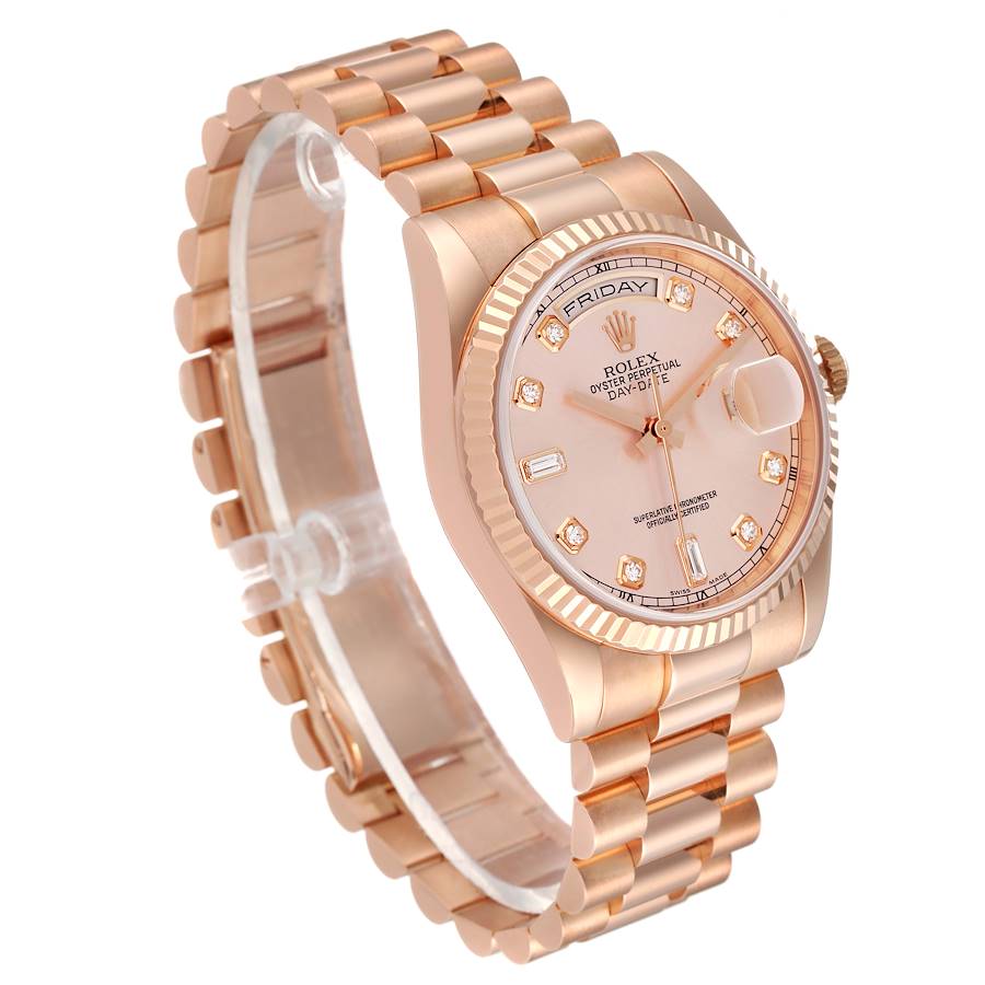 Rolex Day-Date 36mm Rose Gold President Baguette Dial