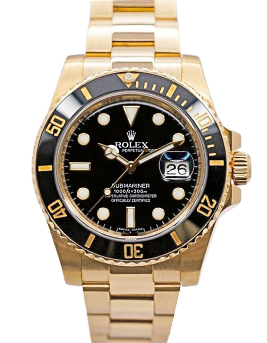 Rolex Submariner Date Yellow Gold Black Dial Ceramic Bezel