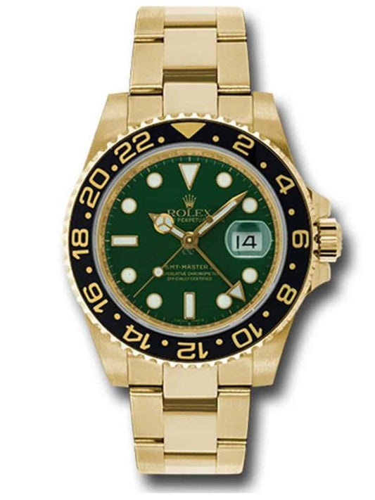 Rolex Gmt-Master II Yellow Gold Green Dial