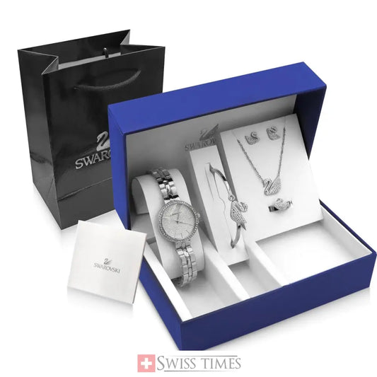 Swarowski Full Set Watch/Bracelet/Ring/Earrings/Necklace