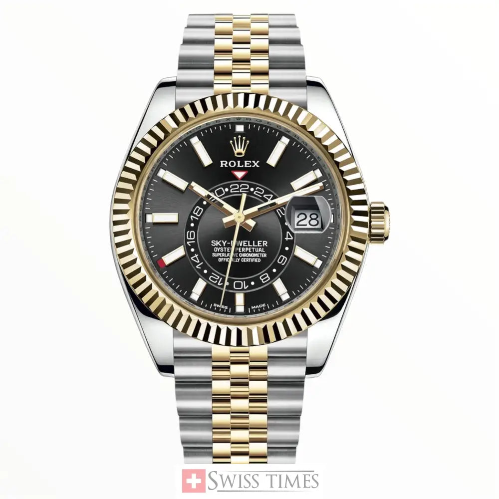 Two Tone Black Dial Jubilee